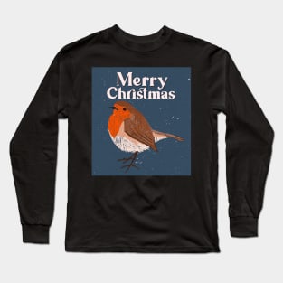 Merry Christmas robin Long Sleeve T-Shirt